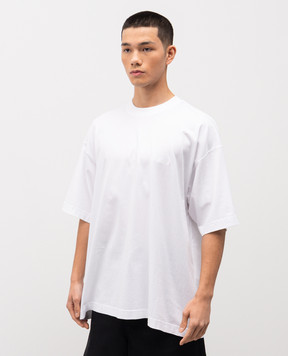 Vetements White straight-cut T-shirt with logo embroidery ME76TR141WWm