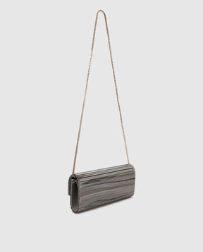 Jimmy Choo Gray Sweetie clutch with logo SWEETIETIE