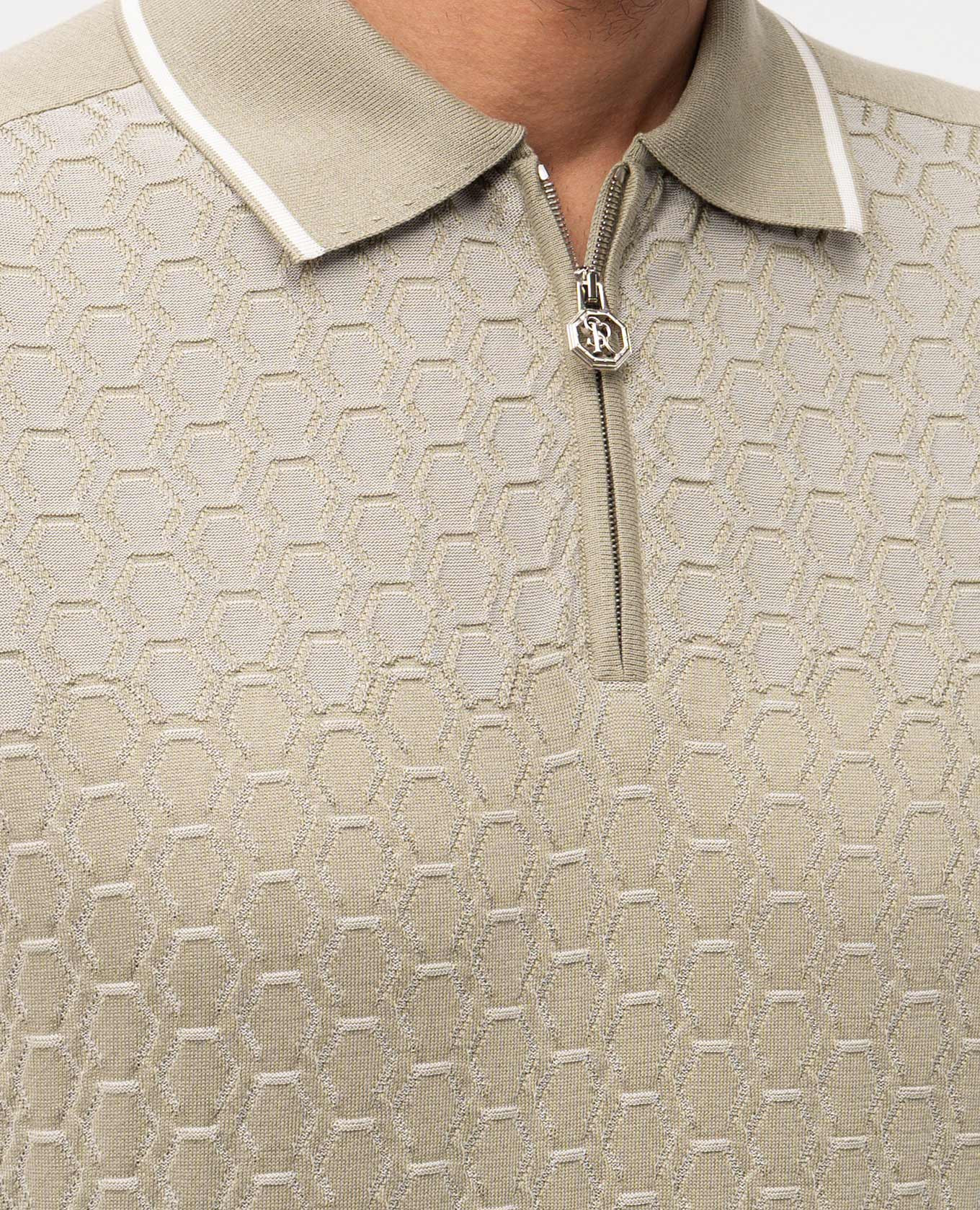 

Khaki silk polo Stefano Ricci