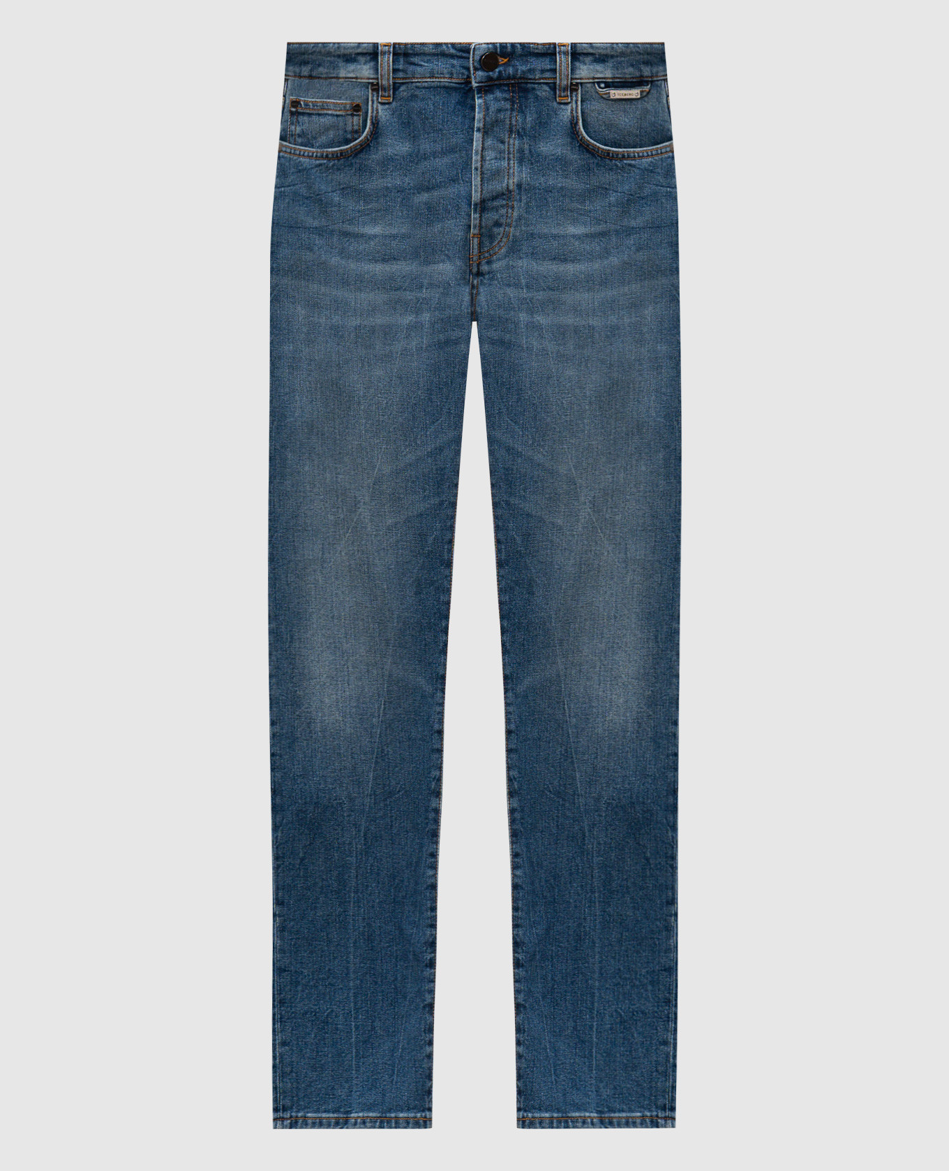 Blue jeans with logo