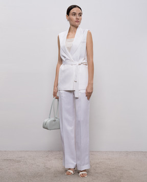 Peserico White double-breasted vest with linen A03028A01926