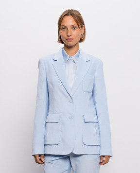 Gabriela Hearst Louisa blue corduroy jacket 4265018T124