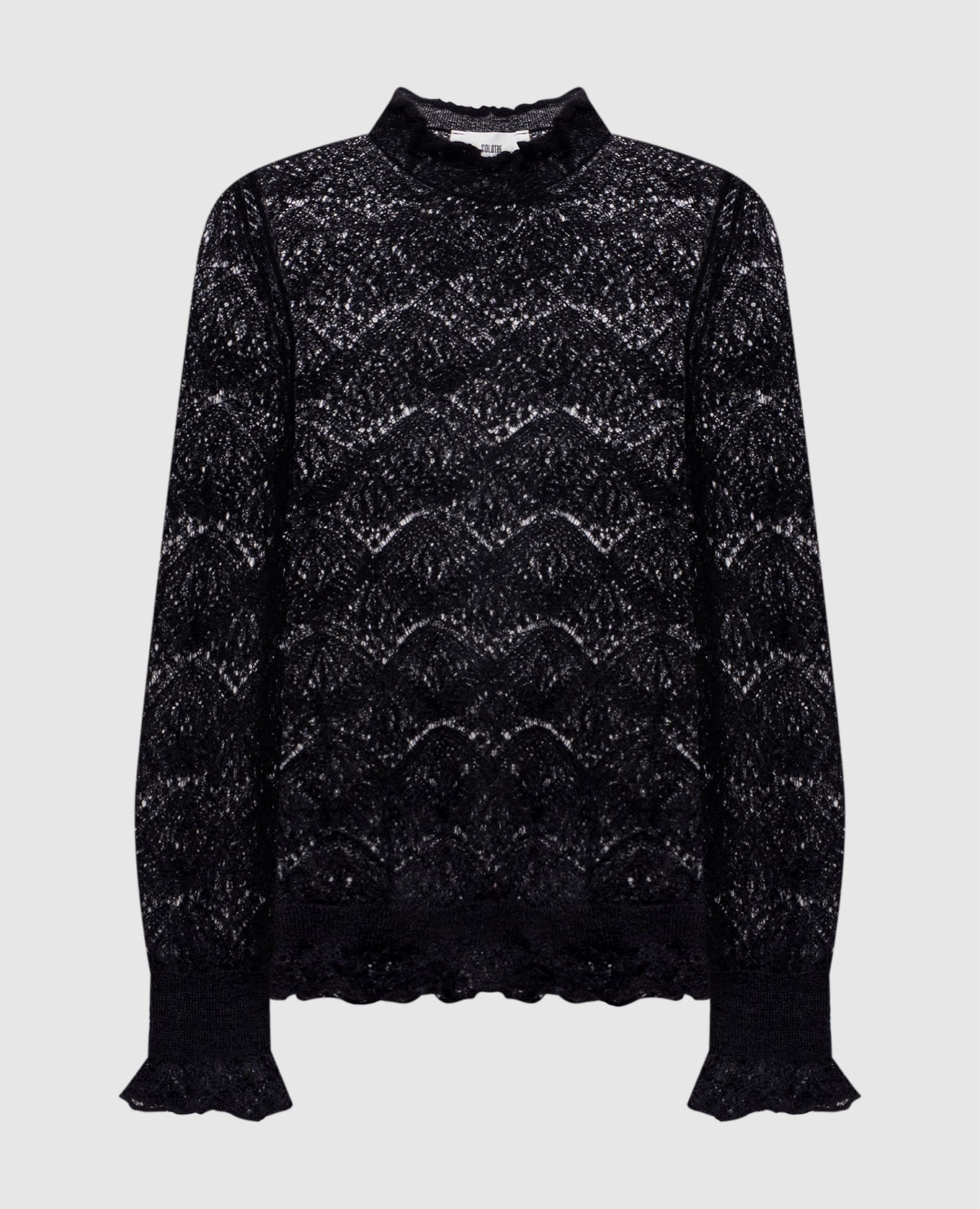 Black openwork sweater
