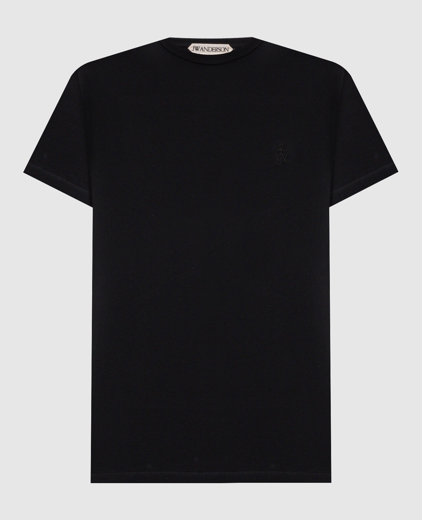 Black T-shirt with monogram embroidery
