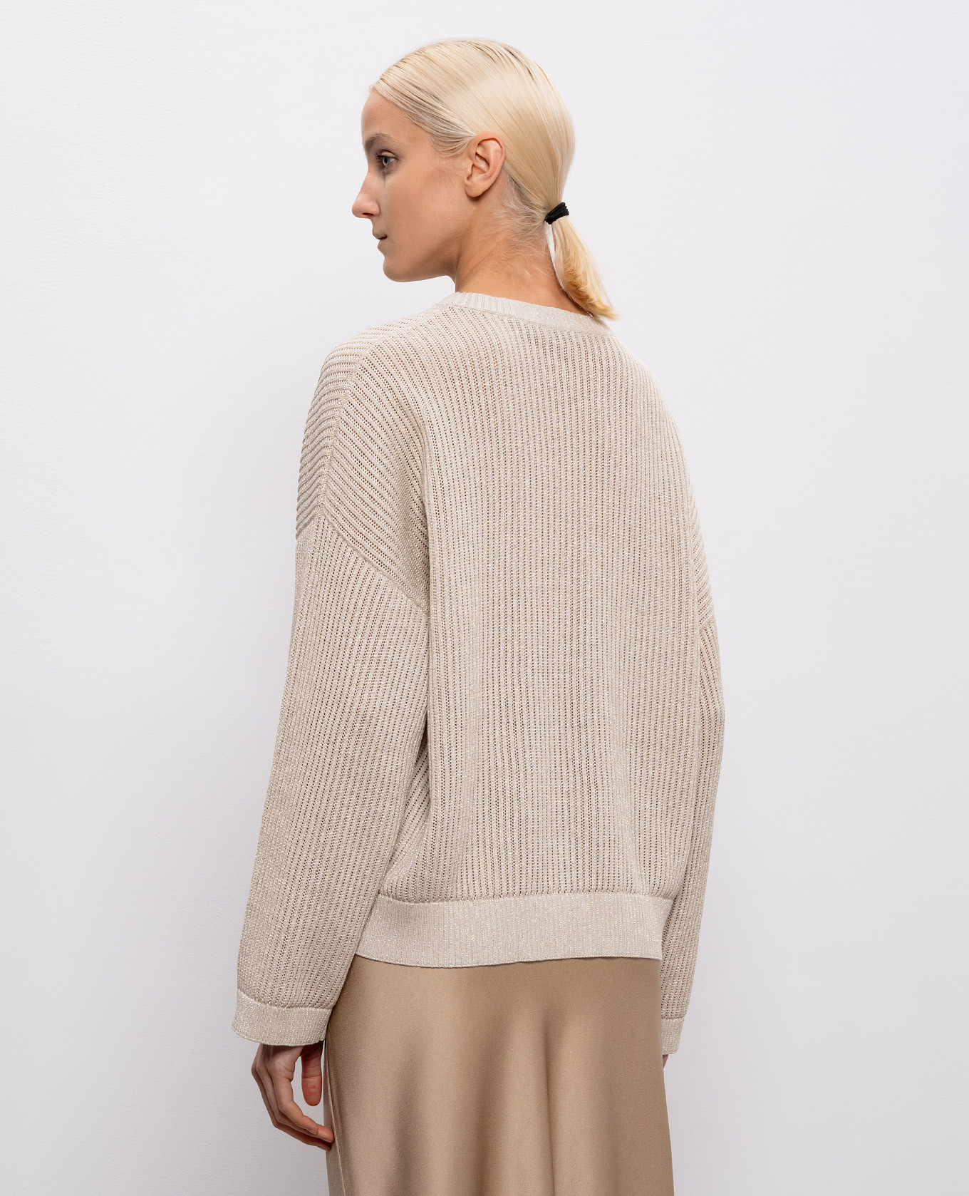 

Beige jumper with lurex Brunello Cucinelli