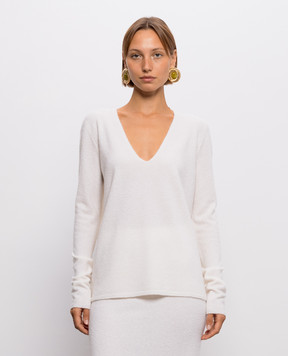 Gabriela Hearst Orlith ivory cashmere and silk pullover 4269015A144