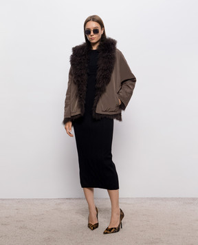 Simonetta Ravizza Brown reversible Banny jacket with sheepskin F06JA39MG3RBR