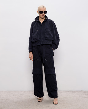Alexander Wang Blue cargo pants with logo embroidery 1WC1264955