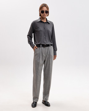 Marco Pescarolo Gray wool shirt ARTEMIDED54Y04