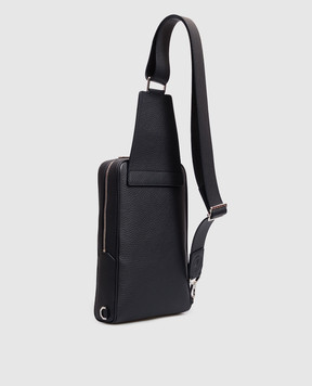 Stefano Ricci Navy blue leather sling bag with emblem ND219GPVD