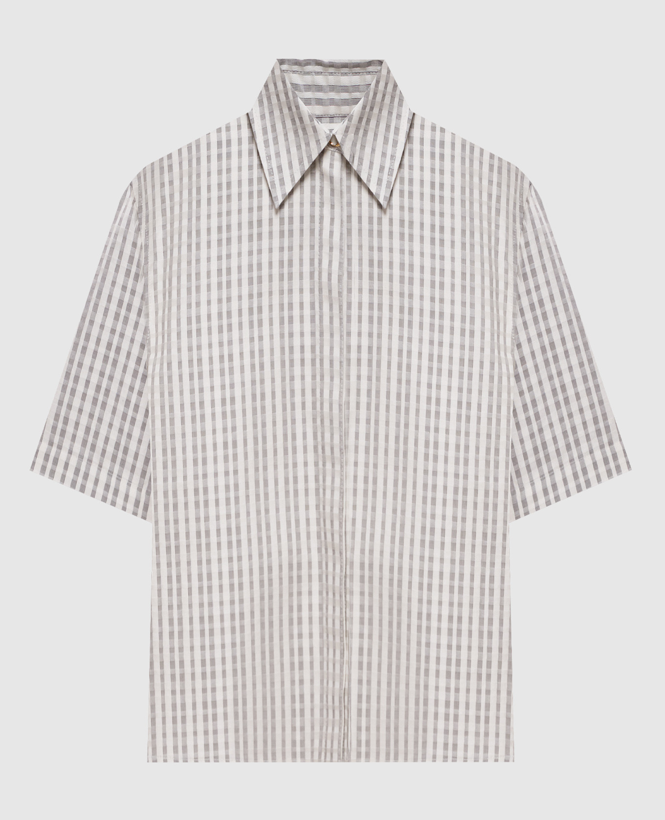 

White shirt with checked silk Agnona