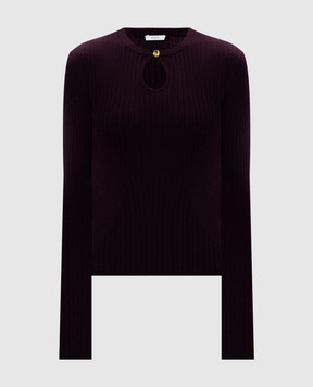 JOSEPH Luz burgundy ribbed wool jumper JF010111