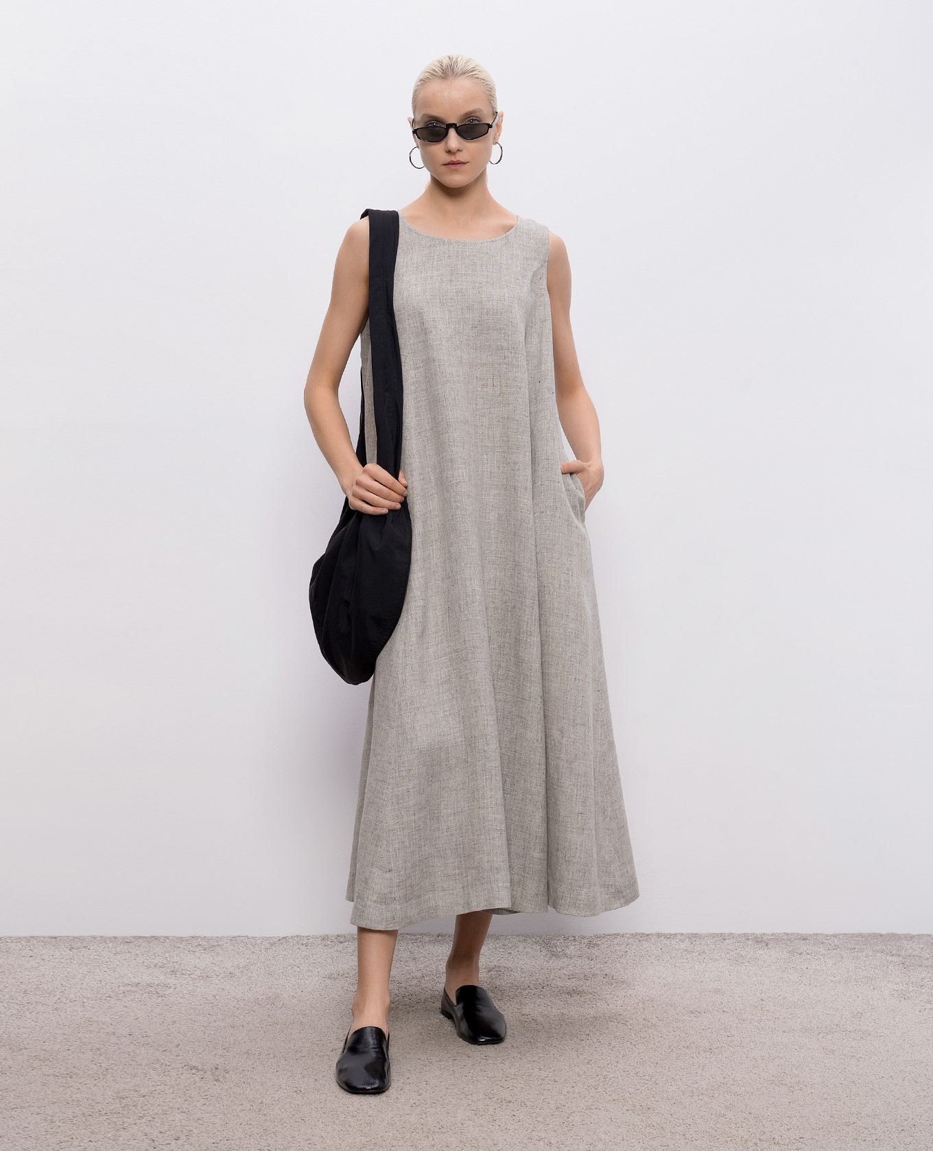Gray linen dress Intoca 2