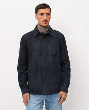 Cashmere&Whiskey Blue suede shirt jacket 22254500332
