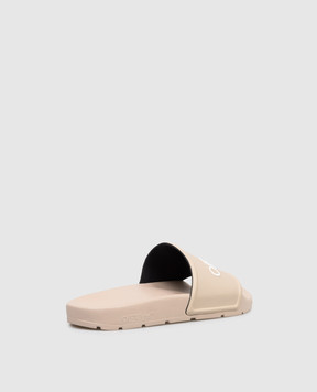 Off-White Beige sliders with textured logo OWIU001S26MAT002