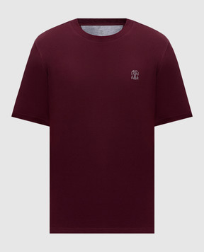 Brunello Cucinelli Burgundy straight-cut T-shirt M0B138440