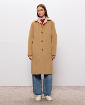 Ami Paris Beige wool and cashmere coat UCO471WV0217