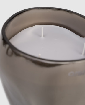 Onno Cape Smoked Grey S candle with Muse scent in a glass candle holder ON508M