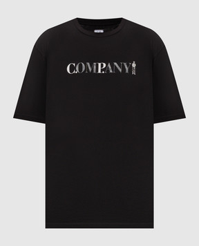 C.P. Company Black T-shirt with logo print MTS085A005100W