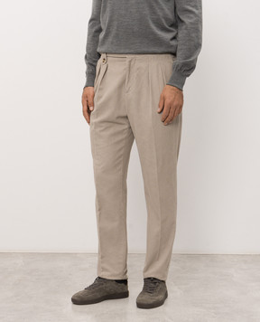 Brunello Cucinelli Beige velvet pants M279NM5010