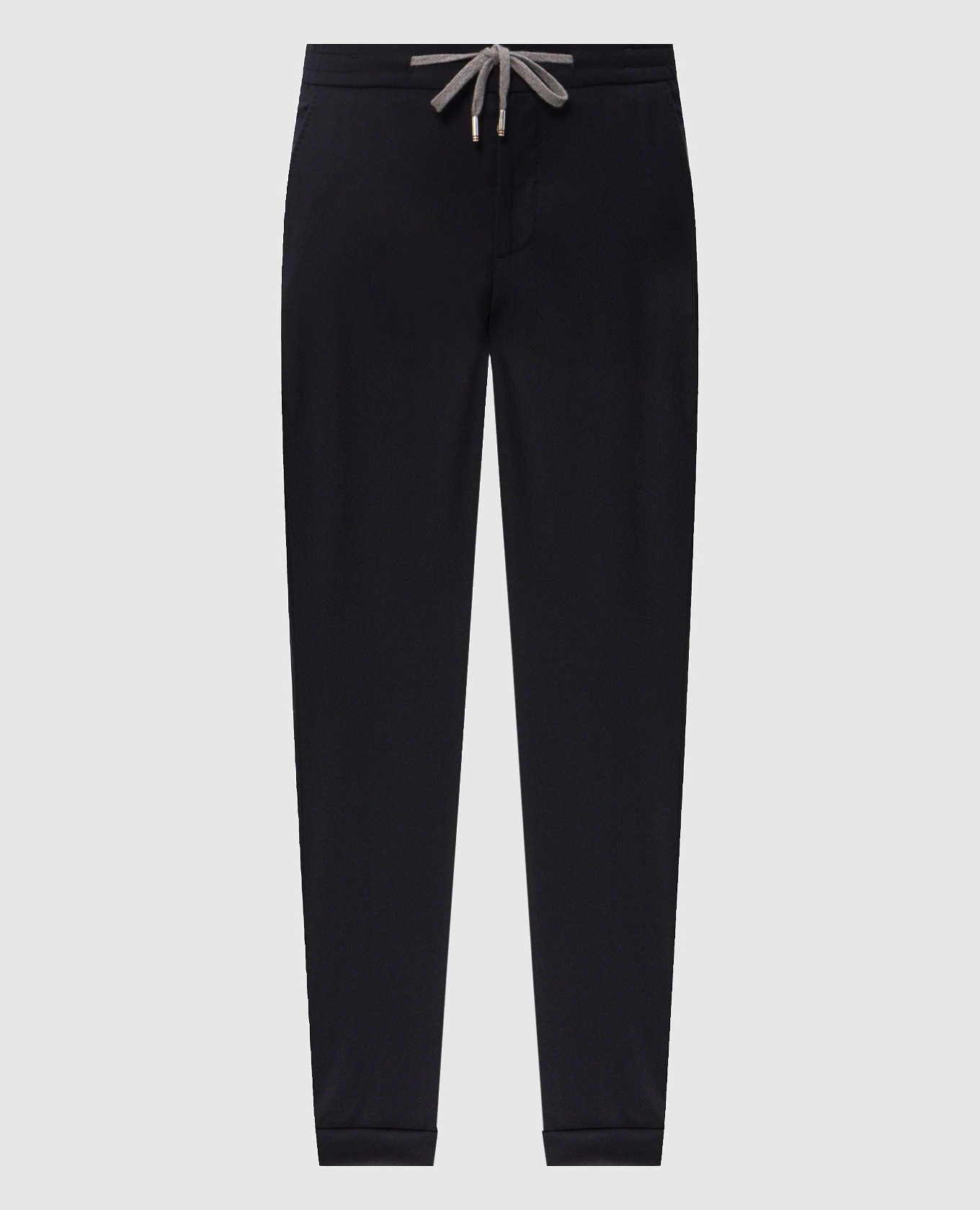 Navy blue wool and silk pants