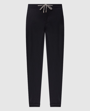 Marco Pescarolo Navy blue wool and silk pants CARACCIOLO5428