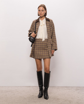 Twinset Beige skirt with patterned wool 262LI2BCC