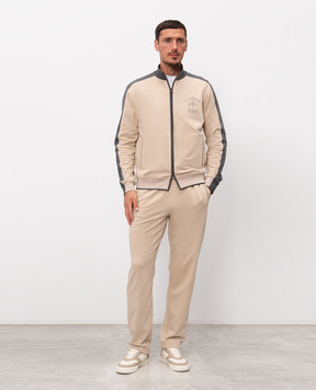 Stefano Ricci Beige tracksuit with embroidery K919077R31T26211P3D