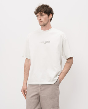 Off-White Green t-shirt with logo print 44MAA120S26J007