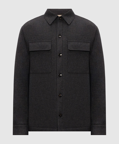 Dark gray cashmere shirt-style jacket