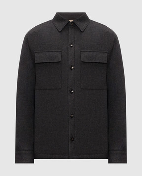 Agnona Dark gray cashmere shirt-style jacket TS10U3XU7166
