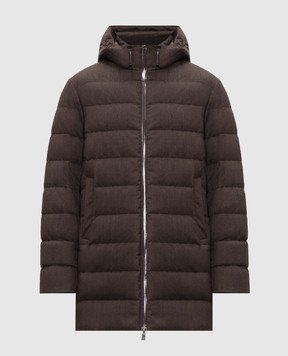 Herno Brown down jacket with wool PI001399U33529