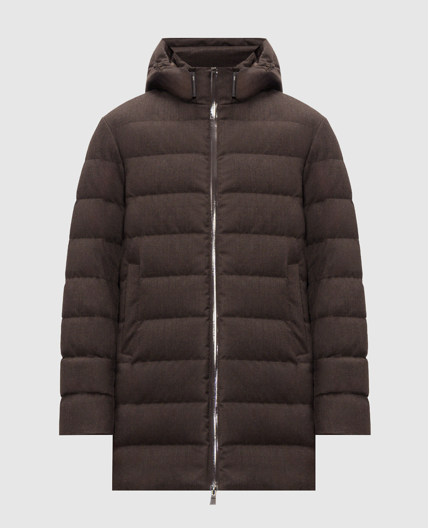 Brown down jacket with wool Herno