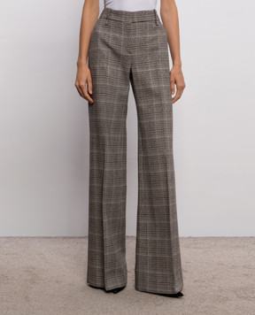 Ermanno Scervino Flared checked wool trousers D496P308ZHY