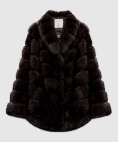 Dark brown sable fur coat