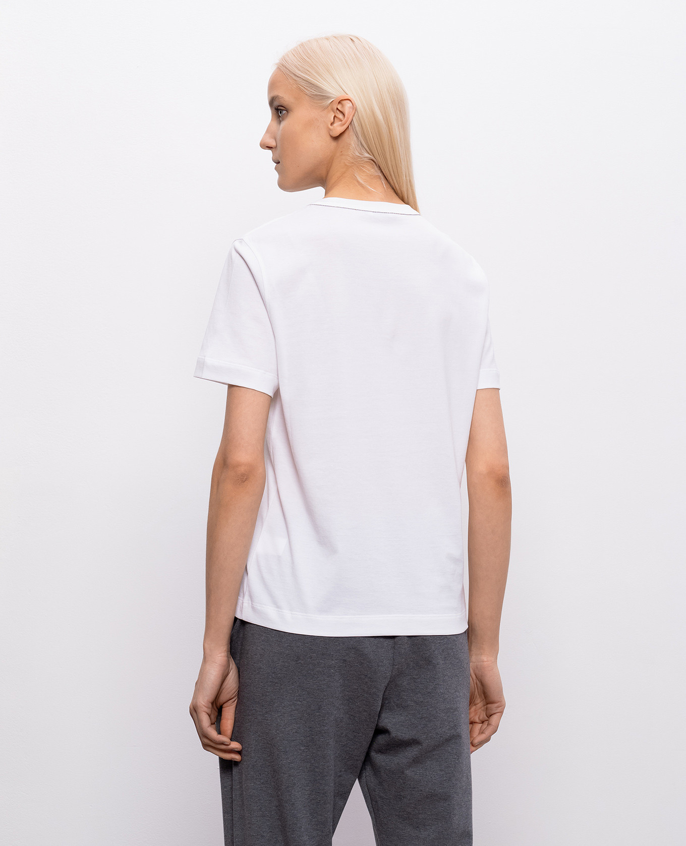 

White T-shirt with chain Brunello Cucinelli