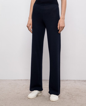 Peserico Navy blue pants with chain S94068F14K09173