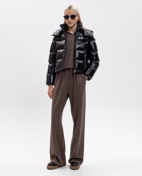 Max Mara COMICA brown hoodie with silk MXMCOMICA
