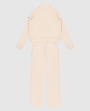 Moncler ENFANT Children's beige tracksuit with logo L19548M0000689AKM1214