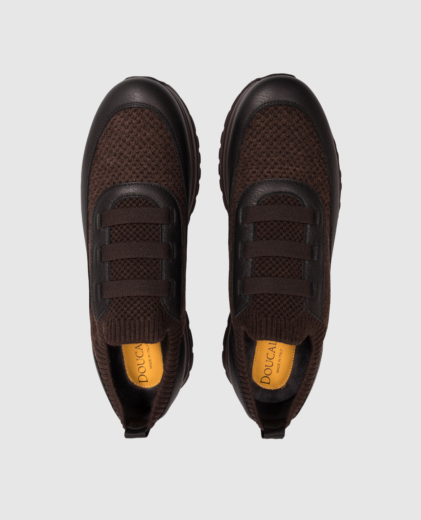 Brown combination sneakers with logo Doucal's 4