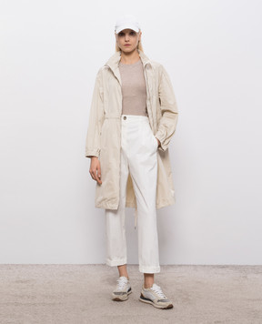 Peserico Beige melange T-shirt with lapels S06840J005669