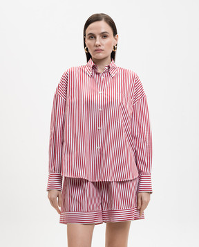 Solotre Burgundy striped shirt M1AB0042