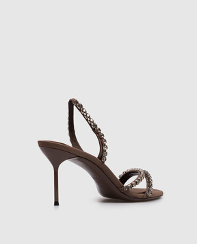 Paris Texas LIDIA brown mules with crystals PX1788XCPCE