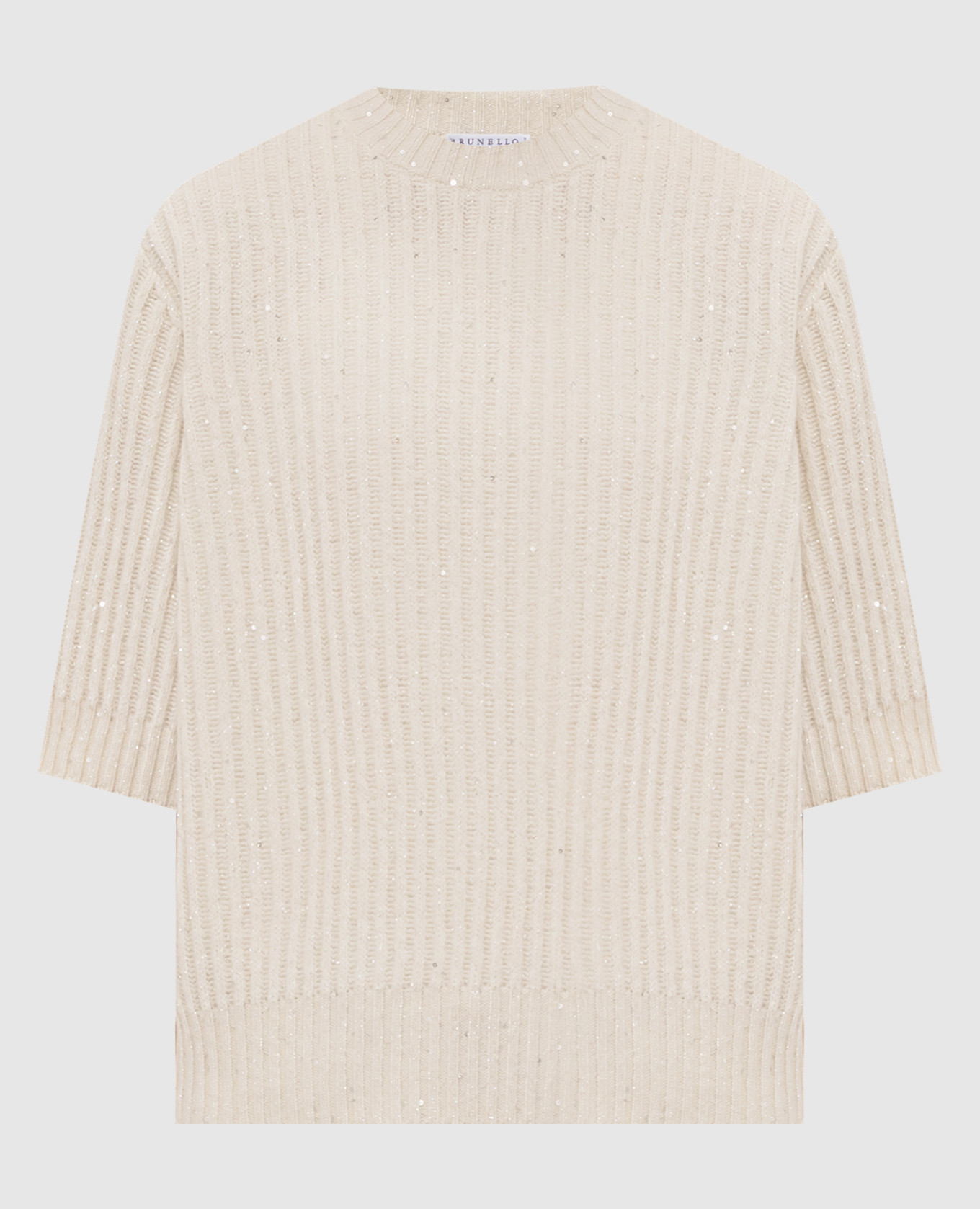 Ivory cashmere and wool top
