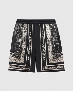 Balmain Black Foulard shorts HH1PA145VJ07