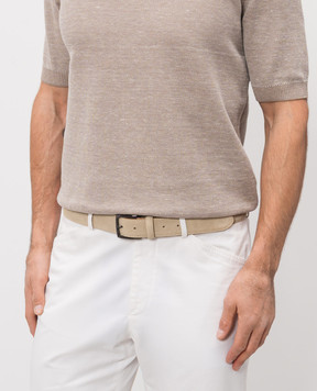 Peserico Beige suede belt with logo R72034C0CC775