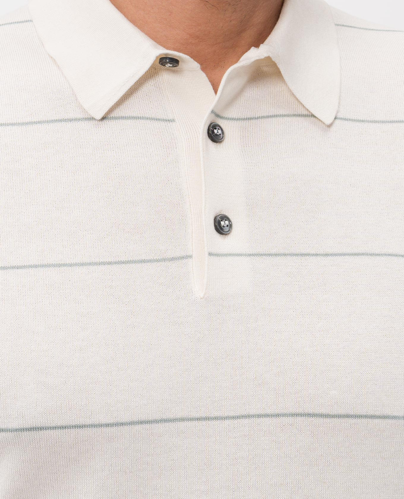 

Ivory striped polo shirt Enrico Mandelli, Beige