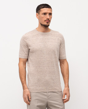 Brunello Cucinelli Beige linen t-shirt M2L00340