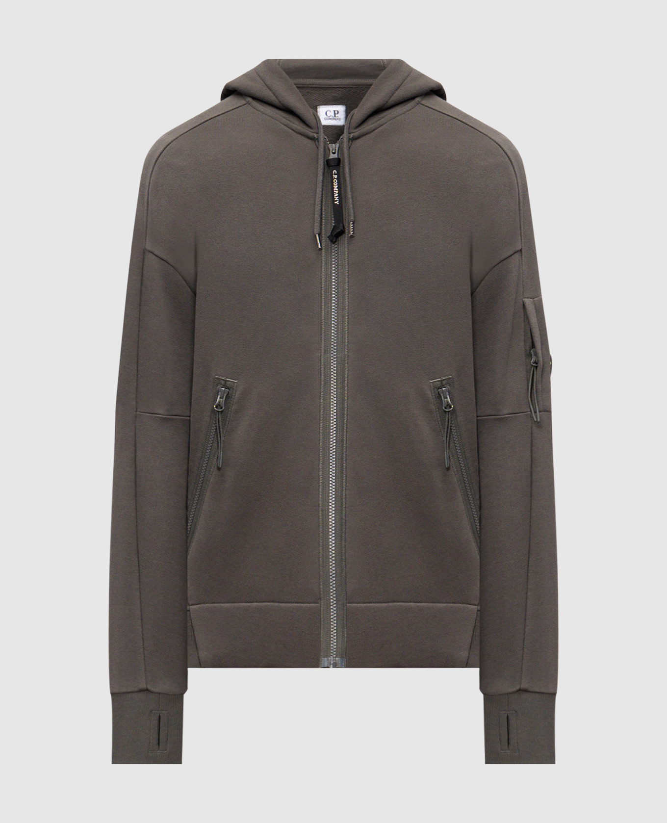 

Khaki sports jacket with logo patch C.P. Company