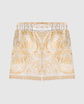 Versace White printed silk shorts 10204161A17162